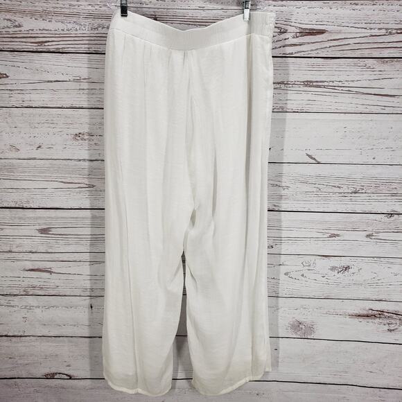 New Directions Curvy Women's White Lace Trim Flowy Pants Size 3X - Picture 11 of 11